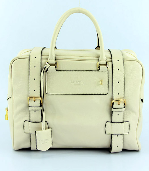 Loewe Bowling Bag in Offwhite Leather
