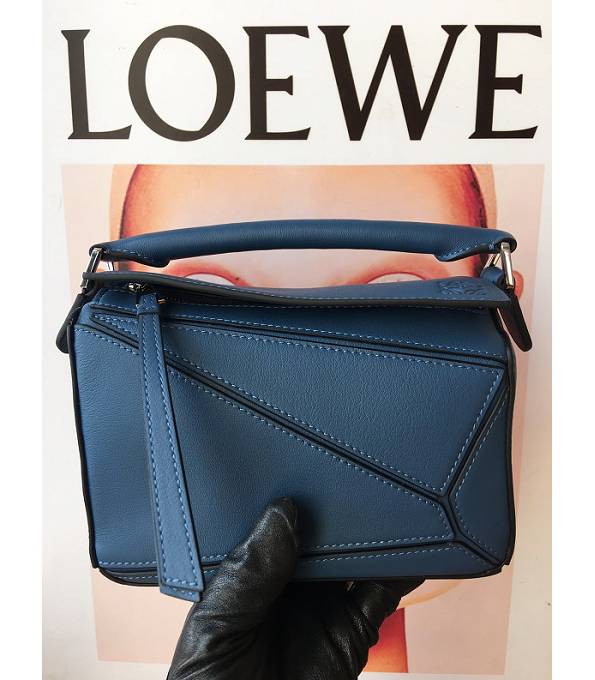 Loewe Dark Blue Original Calfskin Leather Mini Puzzle Bag