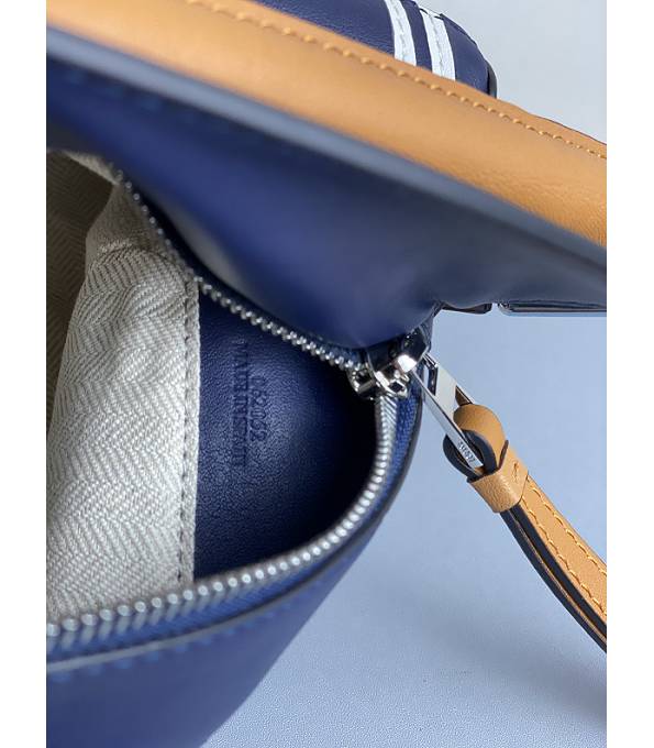 Loewe Dark Blue/White Original Calfskin Leather Small Puzzle Bag-8