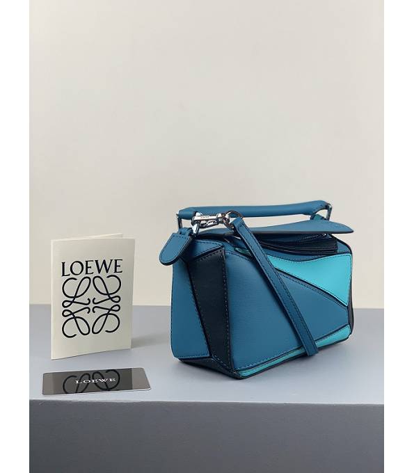 Loewe Dark Lake Blue Original Calfskin Leather Mini Puzzle Bag-1