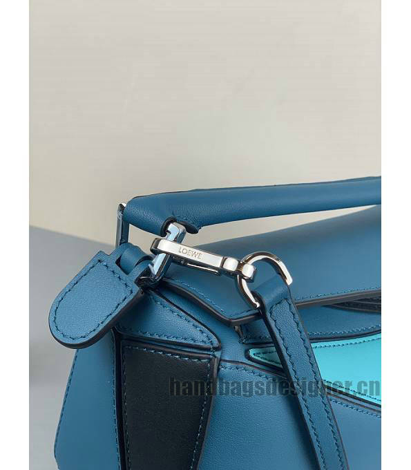Loewe Dark Lake Blue Original Calfskin Leather Mini Puzzle Bag-2