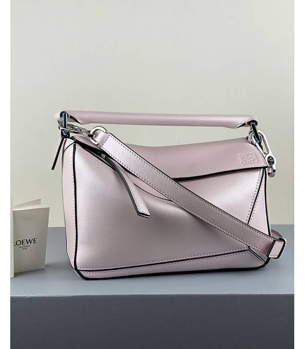 Loewe Fluorescent Pink Original Calfskin Leather Small Puzzle Bag
