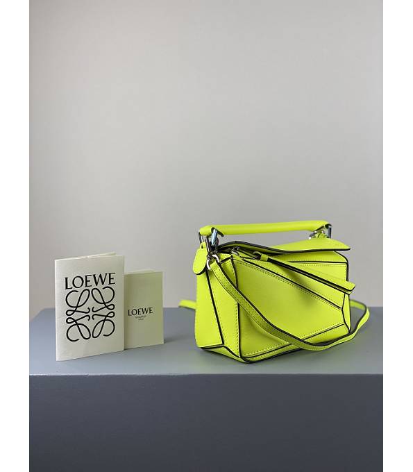 Loewe Fluorescent Yellow Original Calfskin Leather Mini Puzzle Bag-1