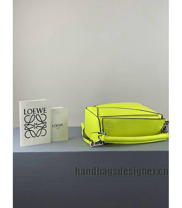 Loewe Fluorescent Yellow Original Calfskin Leather Mini Puzzle Bag-4