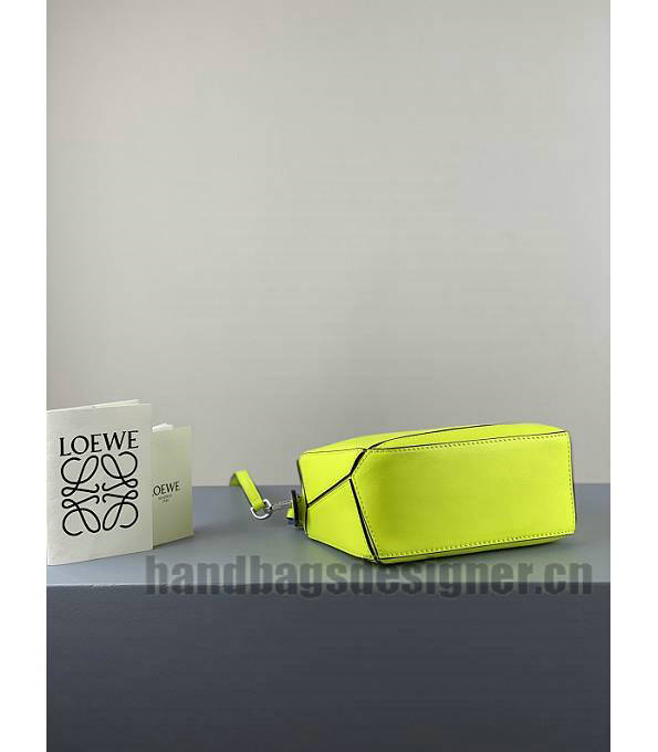 Loewe Fluorescent Yellow Original Calfskin Leather Mini Puzzle Bag-5