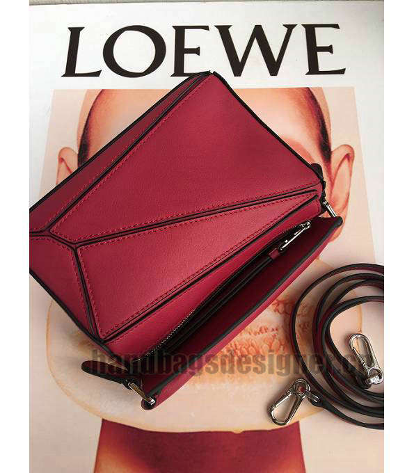 Loewe Fuchsia Original Calfskin Leather Mini Puzzle Bag-5