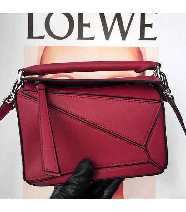 Loewe Fuchsia Original Calfskin Leather Mini Puzzle Bag
