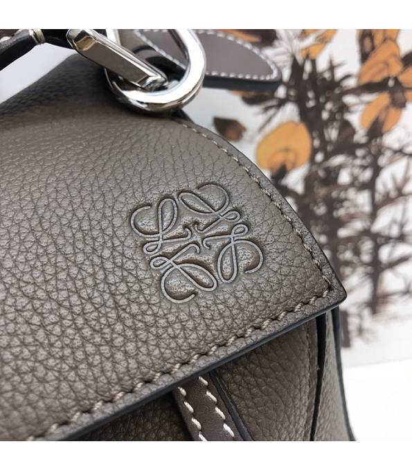 Loewe Grey Original Litchi Veins Calfskin Leather Medium Puzzle Bag-5