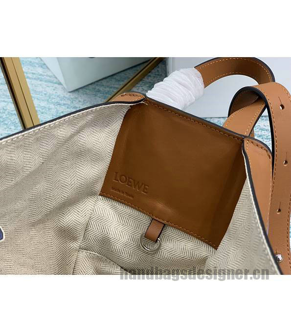 Loewe Hammock White/Purple Original Calfskin Leather Medium Tote Handbag-4