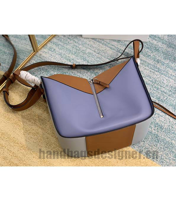 Loewe Hammock White/Purple Original Calfskin Leather Medium Tote Handbag-7