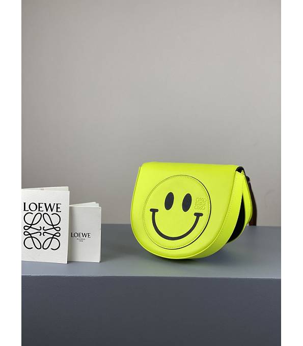 Loewe Heel Smile Face Apple Green Original Soft Calfskin Leather Shoulder Bag-1
