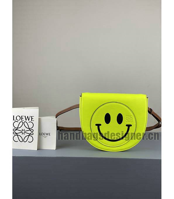 Loewe Heel Smile Face Apple Green Original Soft Calfskin Leather Shoulder Bag-3