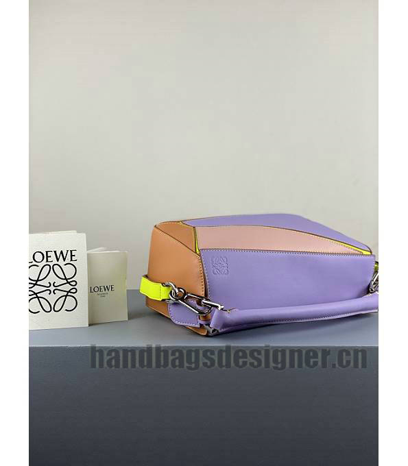 Loewe Light Purple/Apricot Original Calfskin Leather Small Puzzle Bag-5