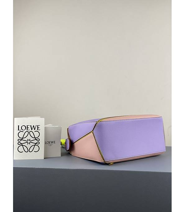 Loewe Light Purple/Apricot Original Calfskin Leather Small Puzzle Bag-6