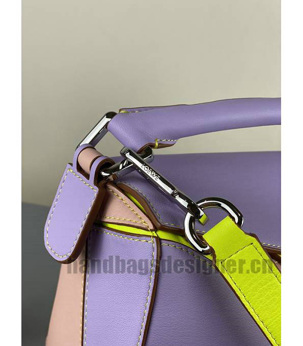 Loewe Light Purple/Apricot Original Calfskin Leather Small Puzzle Bag-7