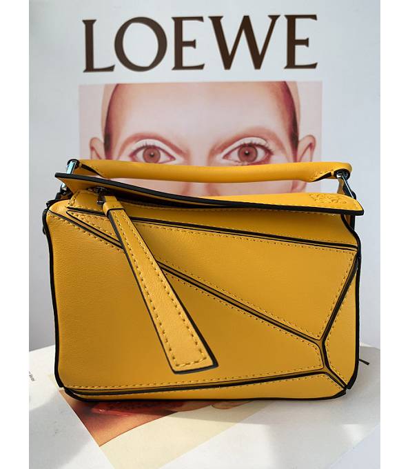 Loewe Mango Yellow Original Calfskin Leather Mini Puzzle Bag