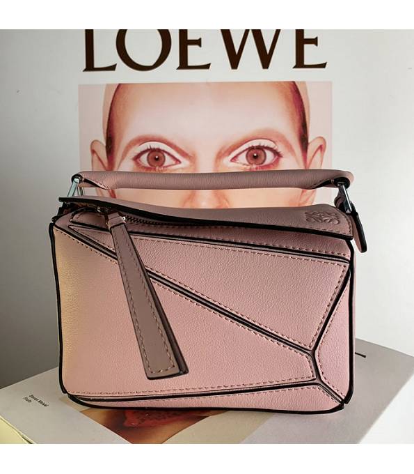 Loewe Nude Pink Original Calfskin Leather Mini Puzzle Bag