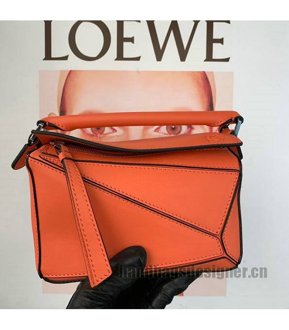 Loewe Orange Original Calfskin Leather Mini Puzzle Bag-2