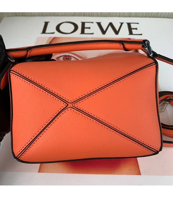 Loewe Orange Original Calfskin Leather Mini Puzzle Bag-3