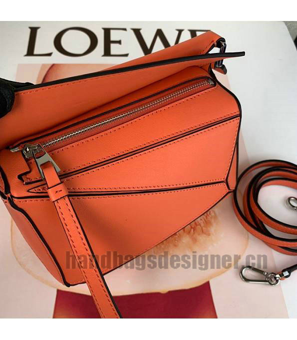Loewe Orange Original Calfskin Leather Mini Puzzle Bag-5