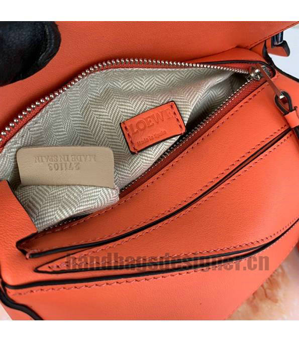 Loewe Orange Original Calfskin Leather Mini Puzzle Bag-7