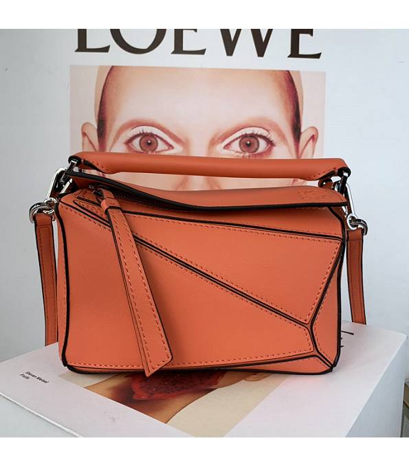 Loewe Orange Original Calfskin Leather Mini Puzzle Bag