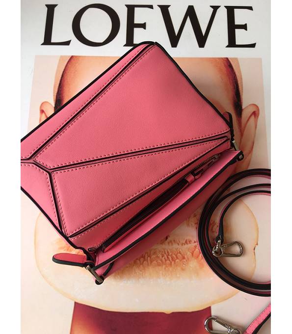 Loewe Pink Original Calfskin Leather Mini Puzzle Bag-6