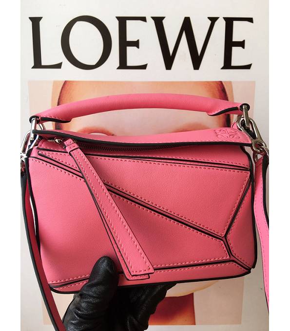 Loewe Pink Original Calfskin Leather Mini Puzzle Bag
