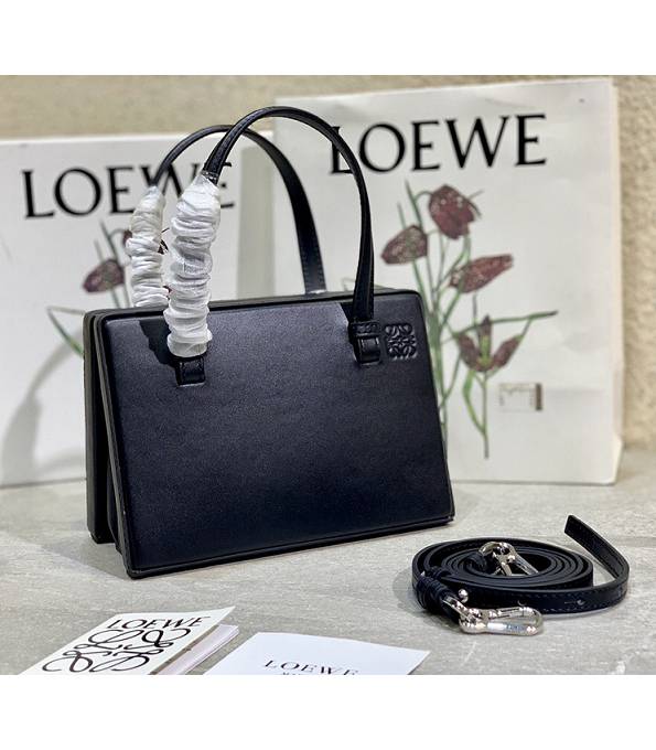 Loewe Postal Black Original Calfskin Leather Medium Top Handle Bag