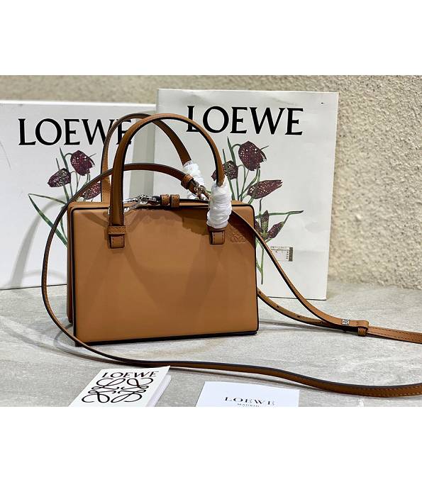 Loewe Postal Brown Original Calfskin Leather Medium Top Handle Bag