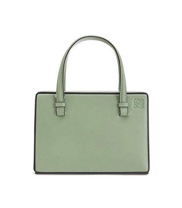 Loewe Postal Light Green Original Calfskin Leather Medium Top Handle Bag