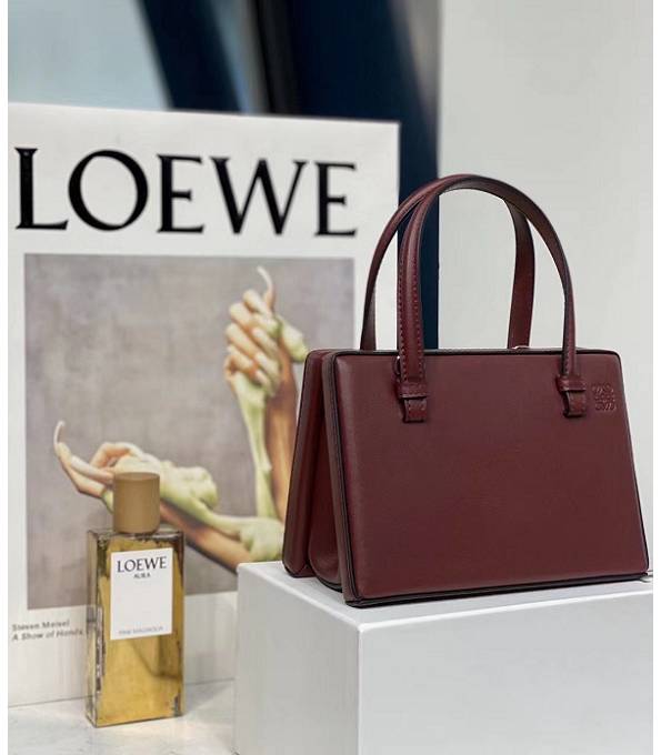 Loewe Postal Wine Red Original Calfskin Leather Small Top Handle Bag-1
