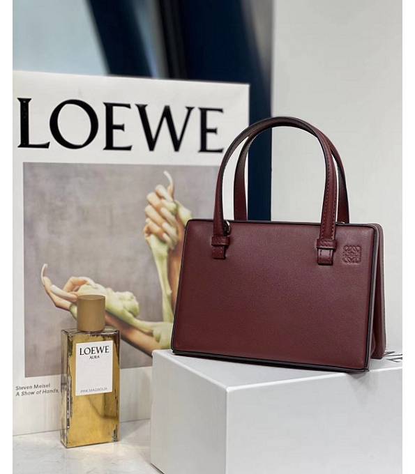Loewe Postal Wine Red Original Calfskin Leather Small Top Handle Bag-2