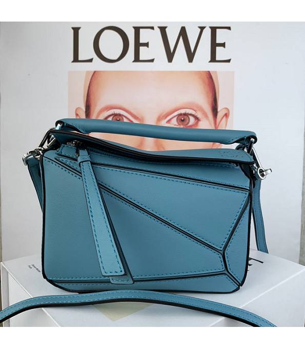 Loewe Sea Blue Original Calfskin Leather Mini Puzzle Bag