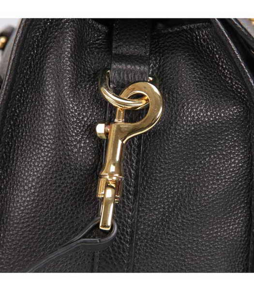 Loewe Small Tote Handbags Black Calfskin Veins Leather-4