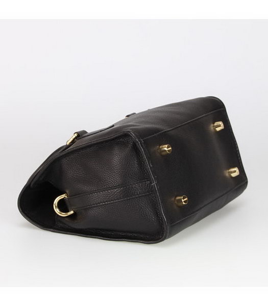 Loewe Small Tote Handbags Black Calfskin Veins Leather-5