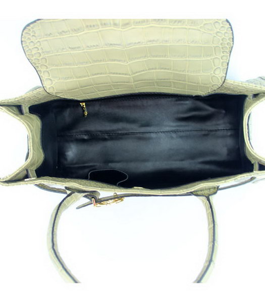 Loewe Tote Handbags Apricot Leather Crocodile Veins with PU Lining-6