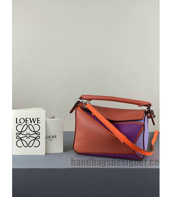 Loewe Watermelon Red/Purple Original Calfskin Leather Mini Puzzle Bag-2