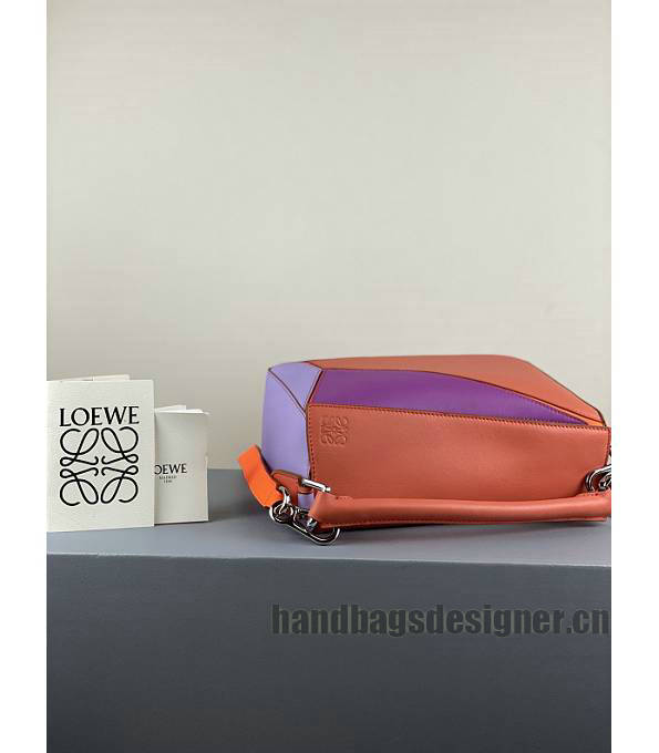 Loewe Watermelon Red/Purple Original Calfskin Leather Small Puzzle Bag-4