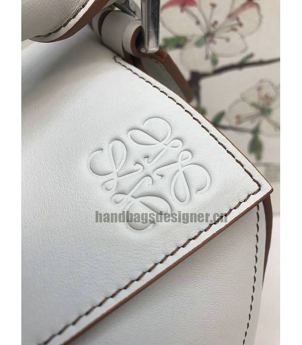 Loewe White Original Calfskin Leather Medium Puzzle Bag-6