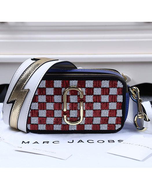 Marc Jacobs Red&White Sequins Small Leather Shoulder Bag