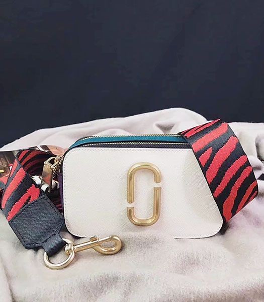 Marc Jacobs Snapshot White Leather Small Camera Bag