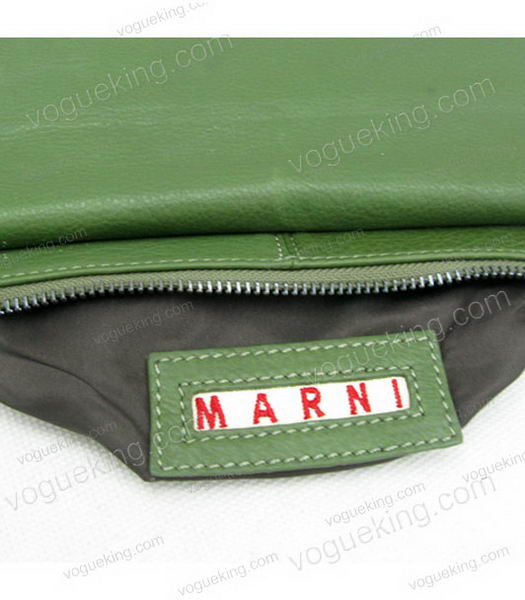 Marni Clutch Bag Green Nappa Leather Wristlet-6