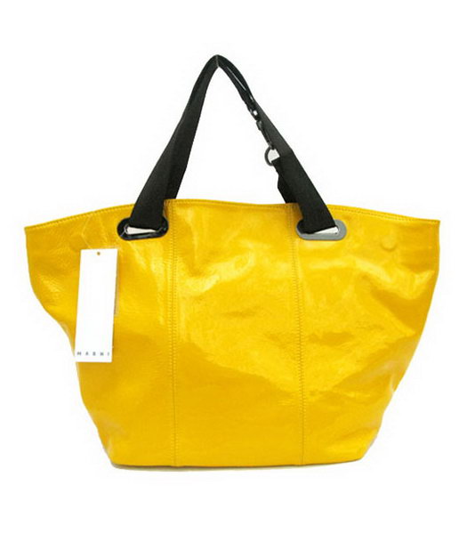 Marni Large Yellow Leather Tote Bag