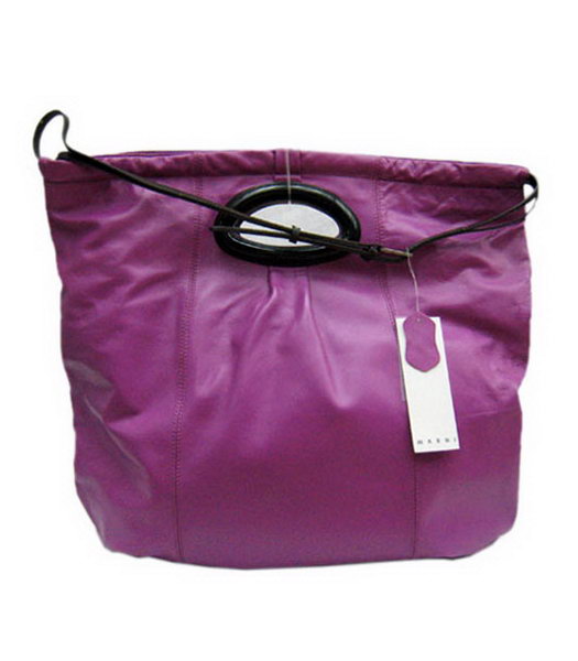 Marni Nappa Leather Single Shoulder Bag Purple