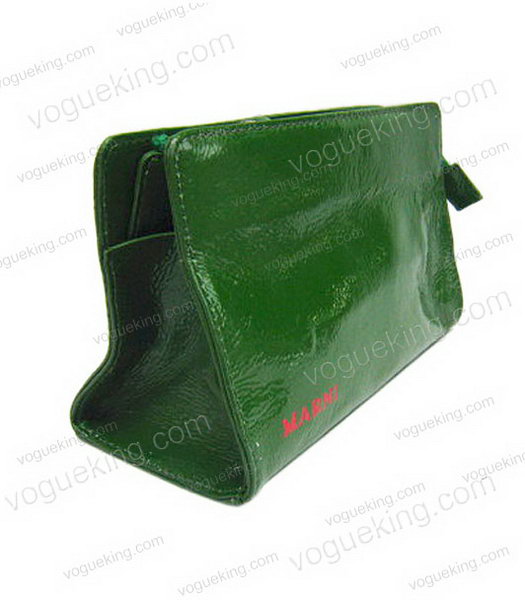 Marni Patent Leather Clutch Green-1