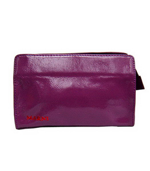 Marni Patent Leather Clutch Purple 