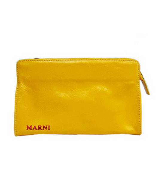 Marni Patent Leather Clutch Yellow