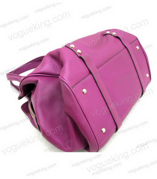 Marni Purple Cowhide Leather Shoulder Handbag-3