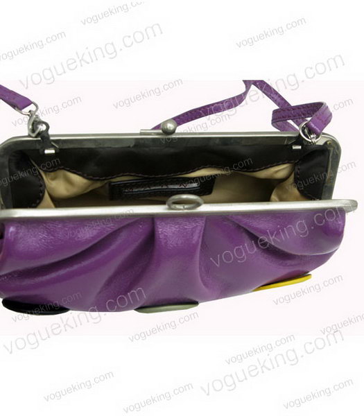 Marni Purple Napa Leather Messenger Bag-4